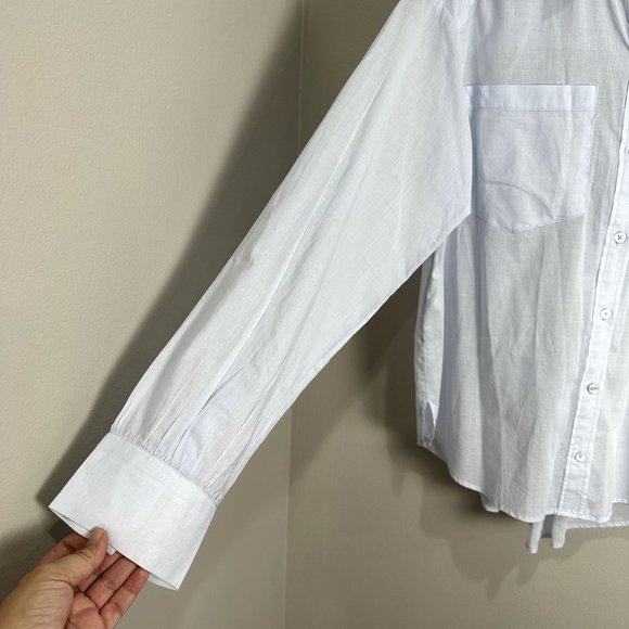 Veronica Beard Light Blue Button Up Shirt Womens Size L 100% Cotton - Picture 5 of 10